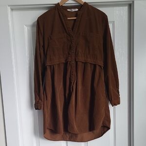 Zara Brown Corduroy Sweater Dress
